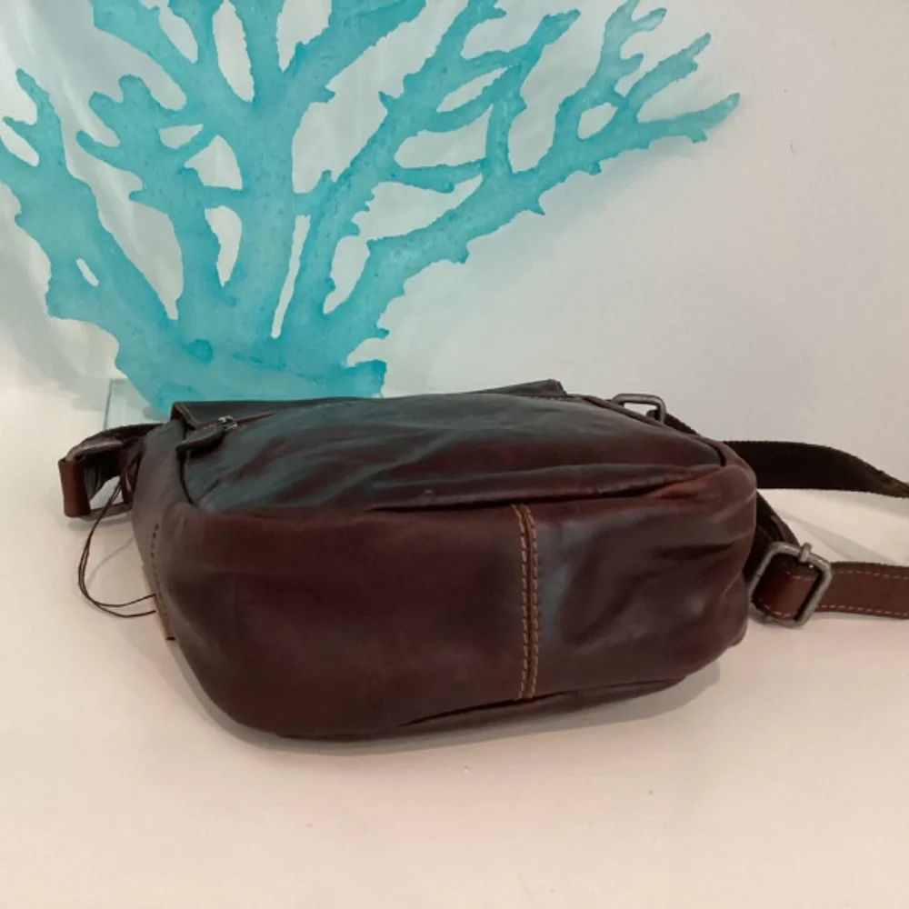 NWT JACK GEORGES BROWN GENUINE LEATHER CROSS SHOULDER MESSENGER BAG